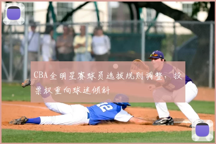 CBA全明星赛球员选拔规则调整，投票权重向球迷倾斜